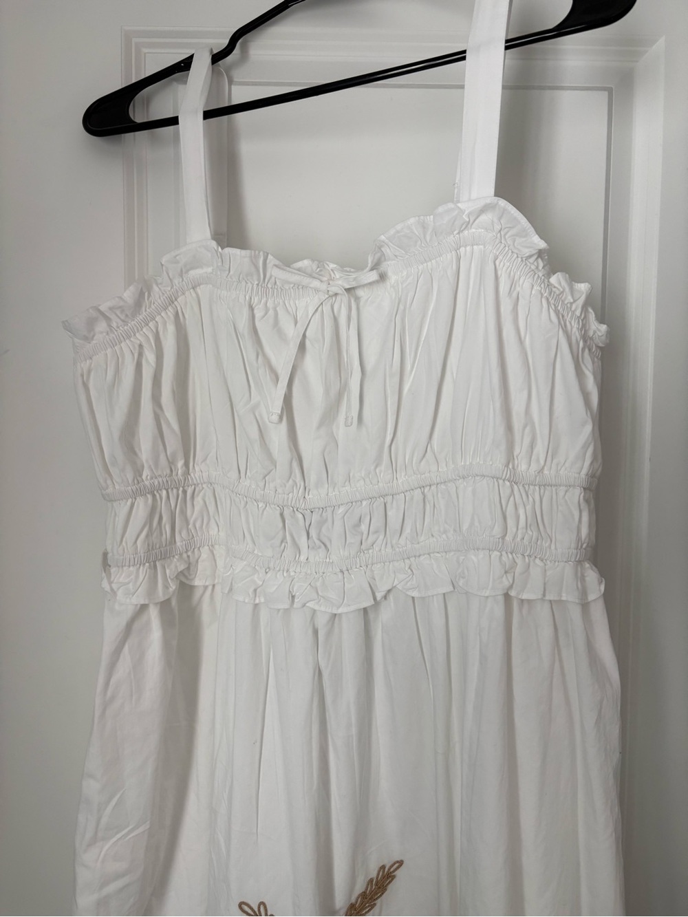White Embroidered Maxi Dress - Women (with pockets) - Picture 3 of 8